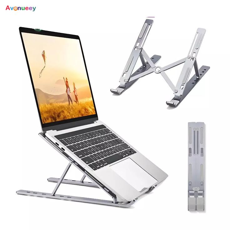 Laptop/Desktop Riser Stand Holder Compatible for MacBook, HP, Dell, Lenovo & All Other Notebook (Silver)