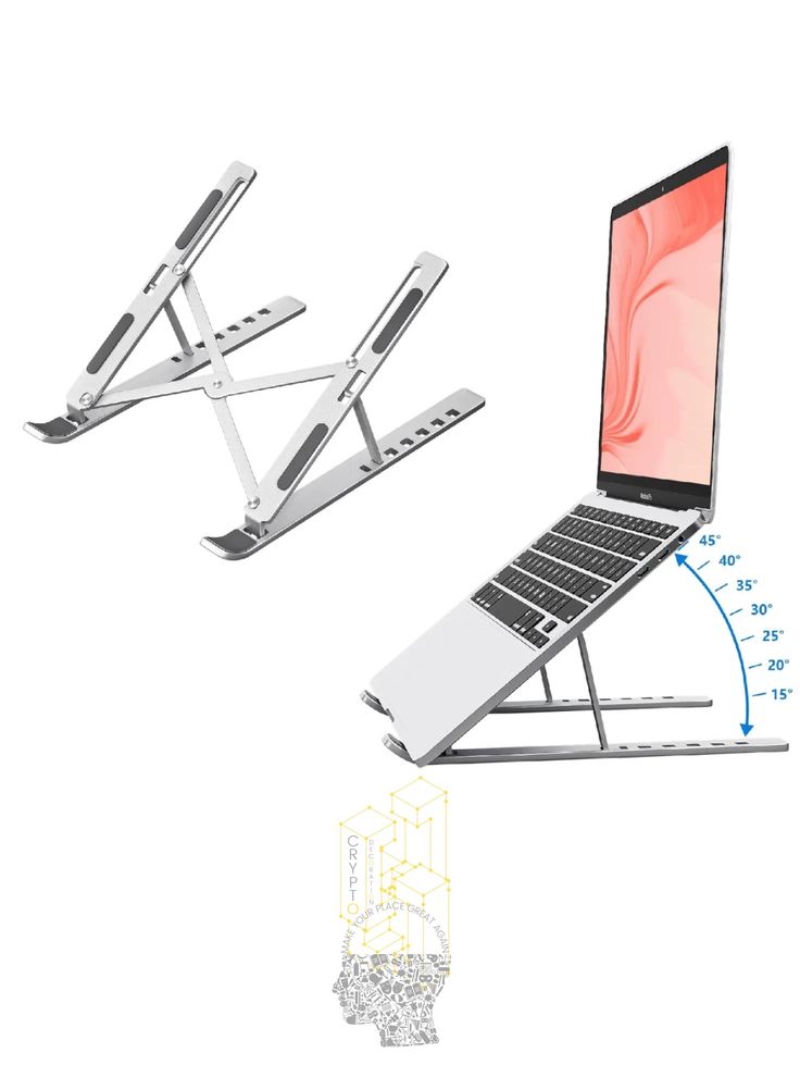 Laptop/Desktop Riser Stand Holder Compatible for MacBook, HP, Dell, Lenovo & All Other Notebook (Silver)