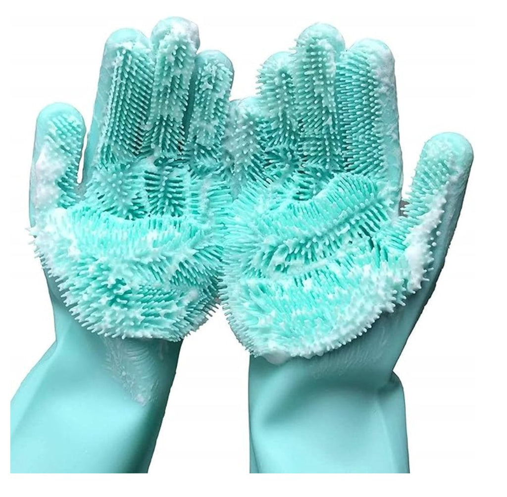 Solitude Magic Gloves Silicone Dish Washing Cleaning Gloves