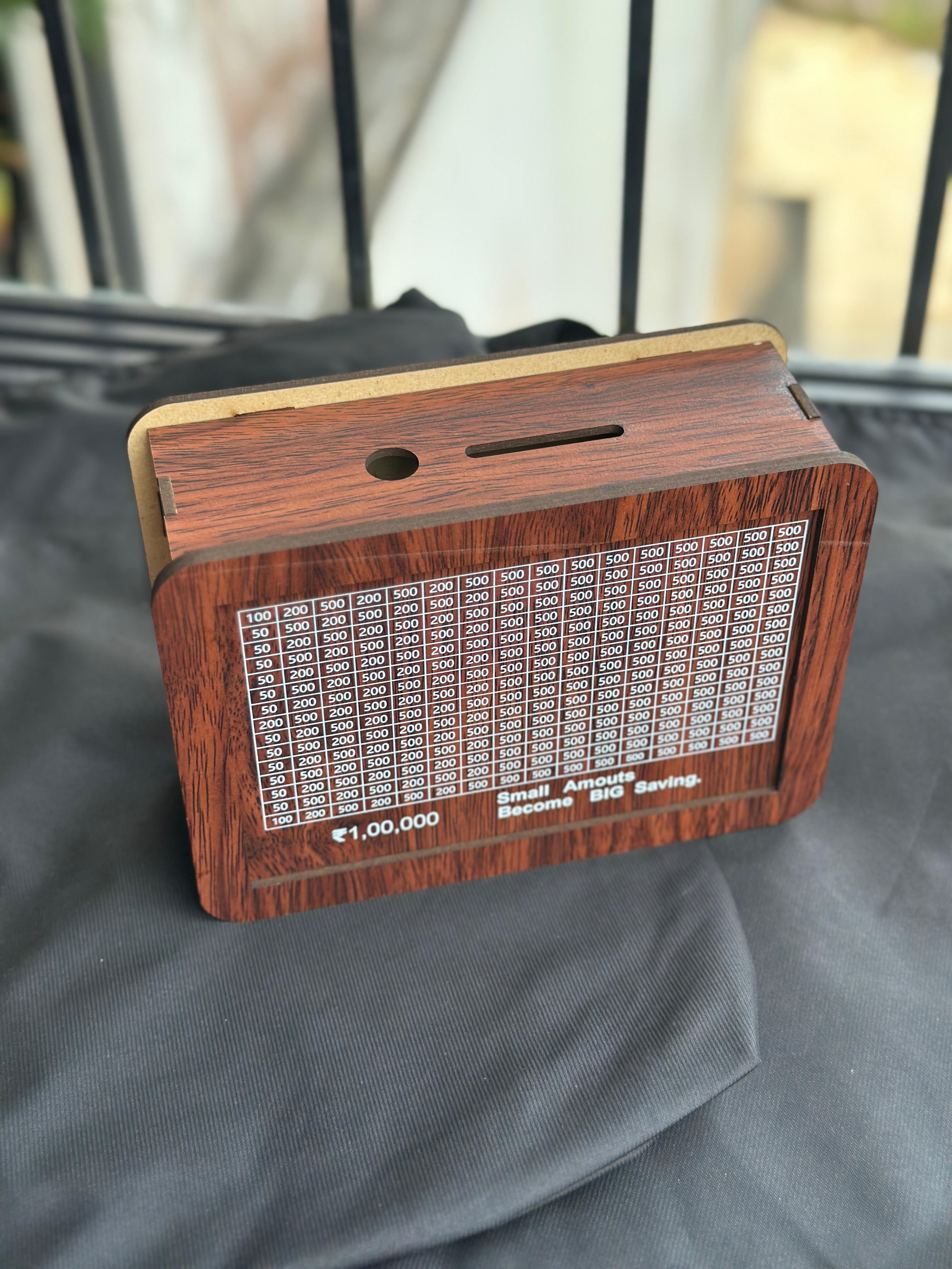 Wooden Money Bank with Lock