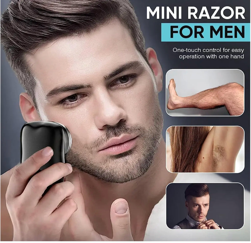 Portable Mini Shaver USB Rechargeable Pocket Beard Trimmer